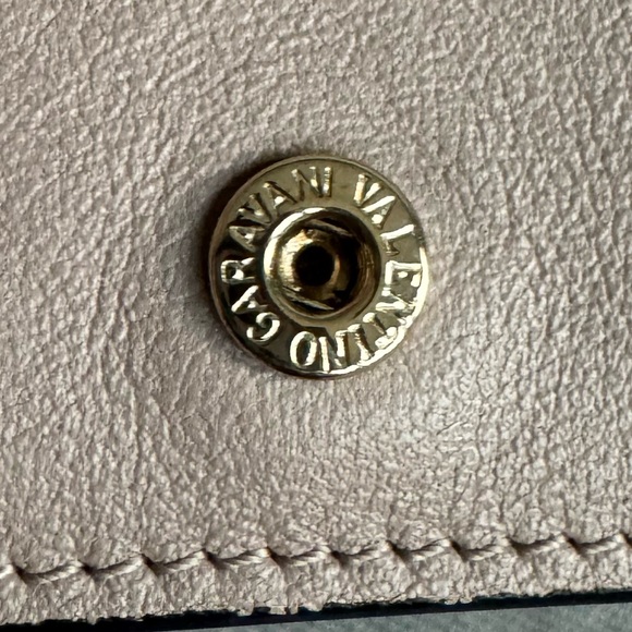 Valentino Beige Taupe Rockstud Compact Wallet - Picture 8 of 9